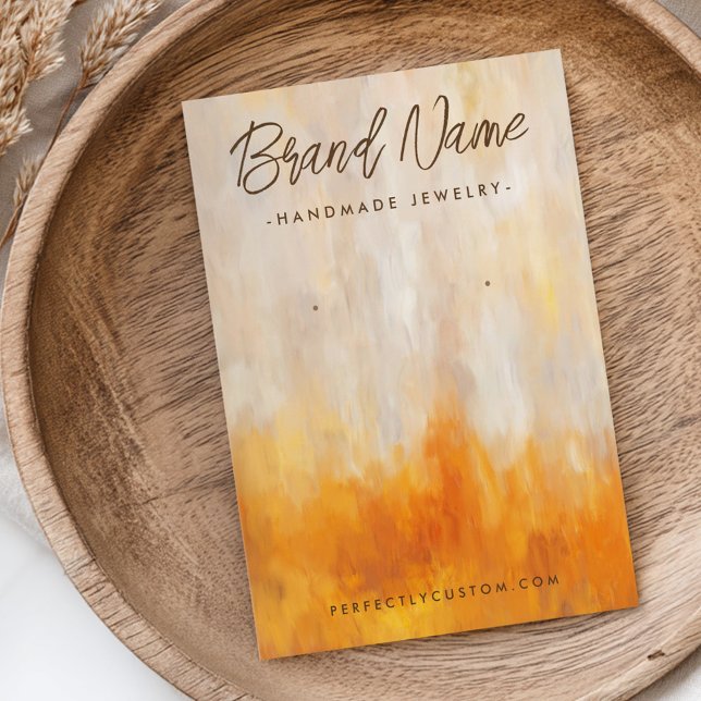 Couleurs Abstraites de l'automne carte d'affichage (Abstract autumn colors oil earring display card)