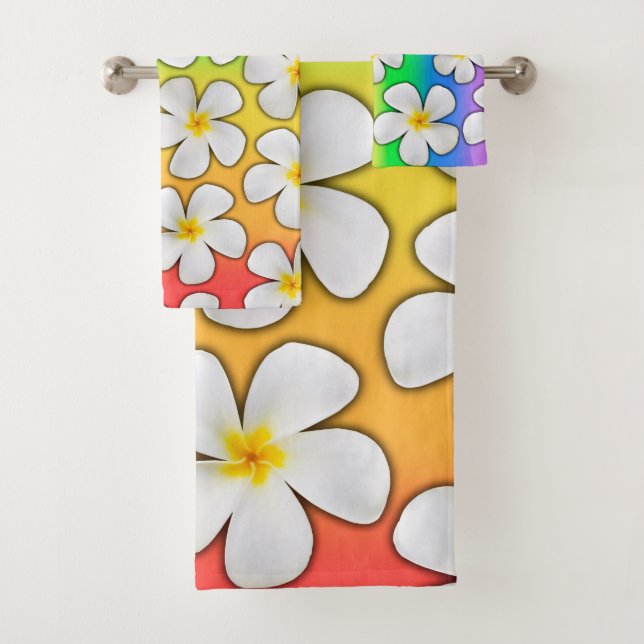 Couleurs arc-en-ciel avec Fleurs Plumeria (En situation)