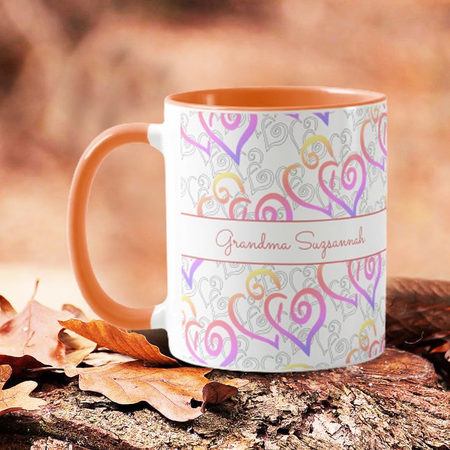 Couleurs arc-en-ciel Coeur lié Artwork Mug personn (Créateur téléchargé)