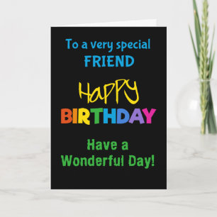 Couleurs arc-en-ciel sur carte d'anniversaire noir