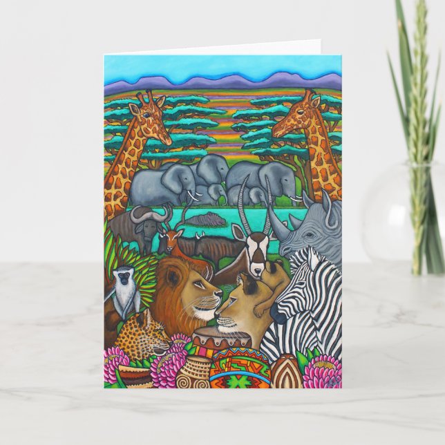 "Couleurs carte de voeux d'Afrique" par Lisa (Devant)