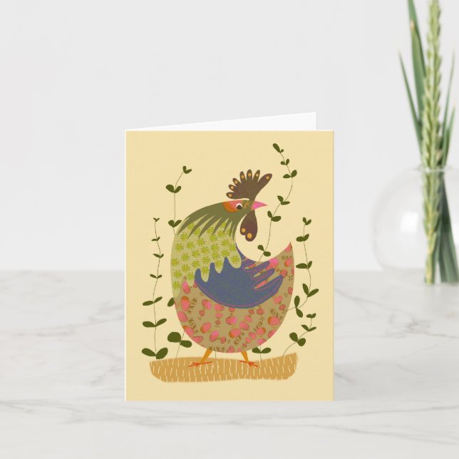 Couleurs chic Chicken BLANK Carte de voeux (Devant)