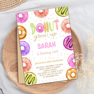 Couleurs claires Donut Invitations d'anniversaire