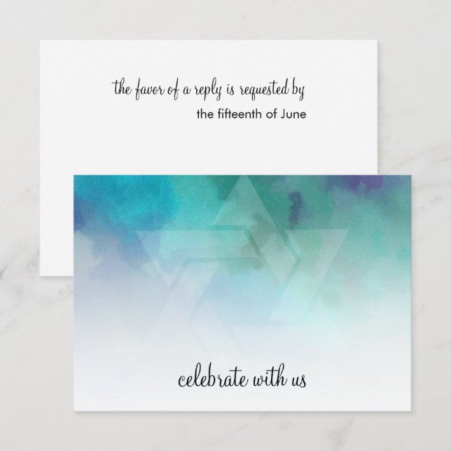 Couleurs Cool RSVP Aqua bleu violet blanc (Devant / Derrière)