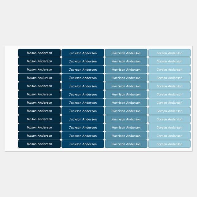 Couleurs cosmiques Nom étiquettes pour garçons imp (Feuille)