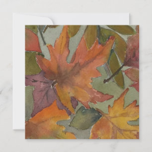 Couleurs d'automne Aquarelle Feuille tombée Carte 