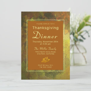 Couleurs d'automne Thanksgiving Dîner Invitation
