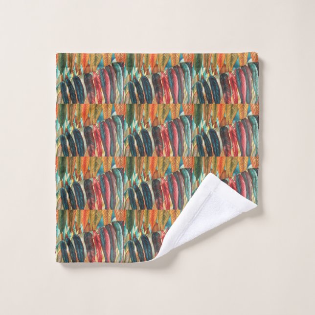 couleurs de feuilles d'automne art moderne stylisé (Gant de toilette)