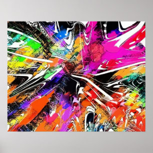 Couleurs de la vie Poster artistique Grafitti Abst