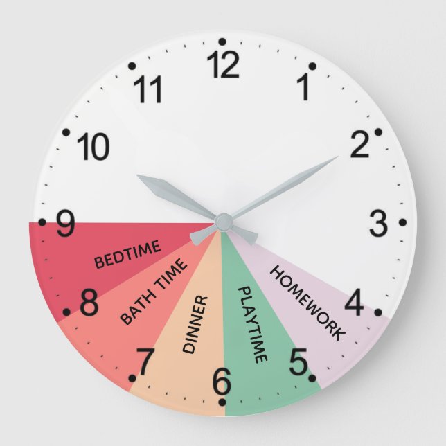 Couleurs de l'horaire quotidien Horloge ronde (Recto)
