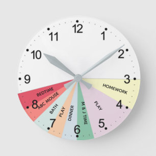 Couleurs de l'Horaire Quotidien Horloge Ronde