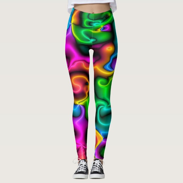 Couleurs de néon brillantes Leggings Motifs (Devant)