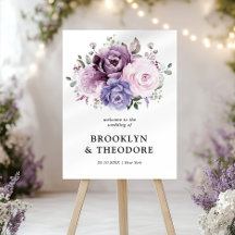 Couleurs de pourpre Dusty Blooms Mariage Bienvenue