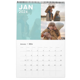 Couleurs du calendrier photo personnalisé moderne
