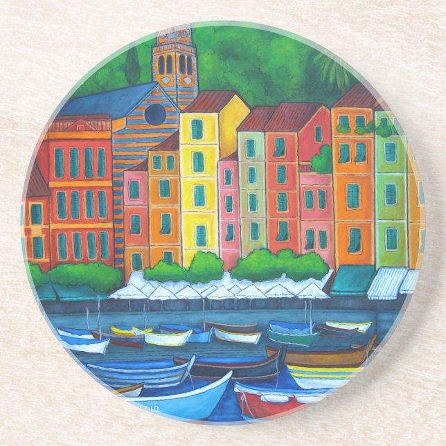 Couleurs du Dessous de verre Portofino par Lisa Lo (Devant)