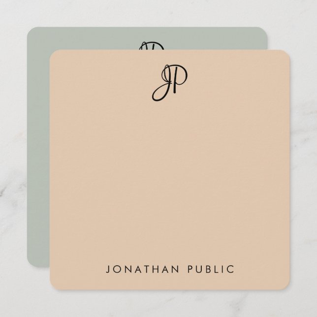 Couleurs élégantes du Modèle monogramme manuscrit (Devant / Derrière)