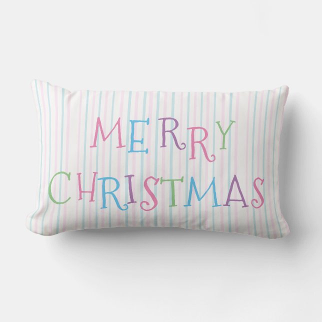 Couleurs en pastel de coussin de Joyeux Noël (Recto)