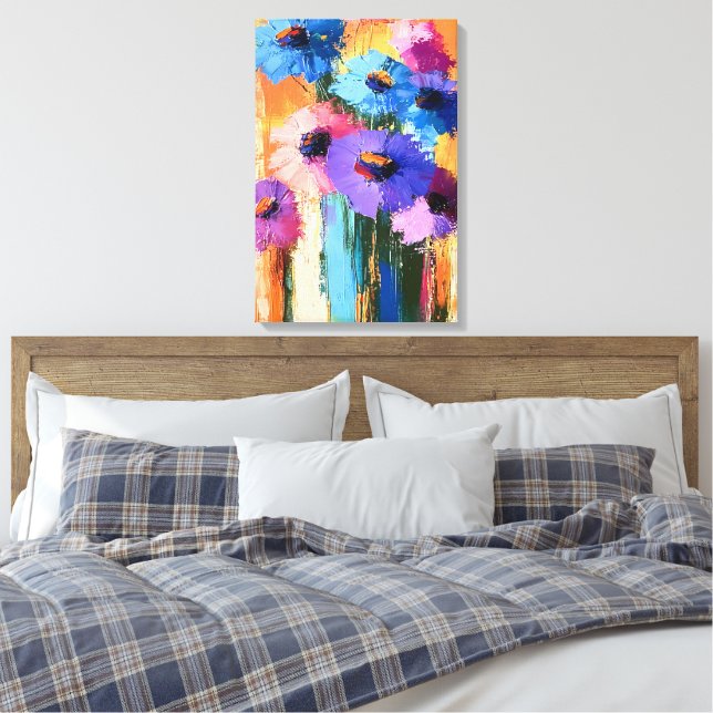 Couleurs florales - Abstrait floral sur toile (Insitu(Chambre))