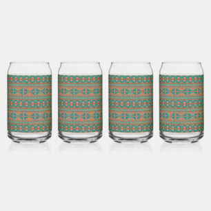Couleurs géométriques en verre cuivre Teal du Sud-