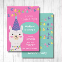 Couleurs lumineuses llama Invitation