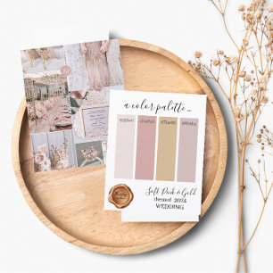 Couleurs Mariage or rose doux classique Carte Pale