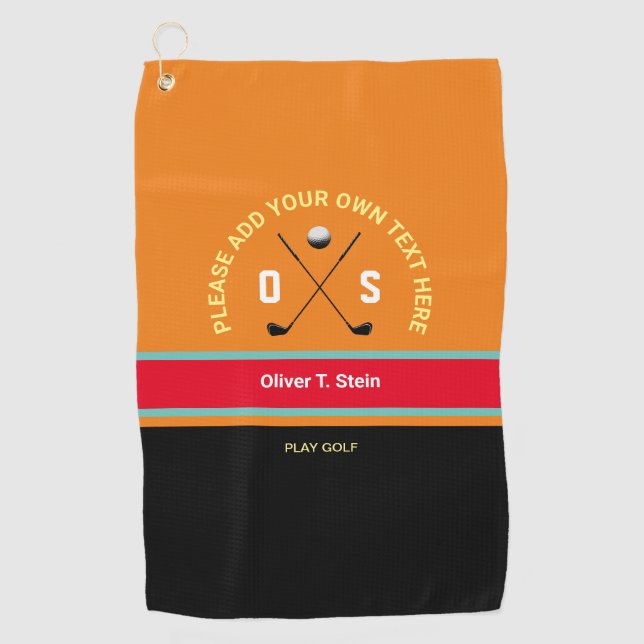 Couleurs modernes cool Golf Serviette avec nom de  (Devant)