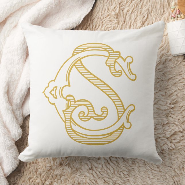 COULEURS MODIFIABLES CS Monogramme ou SC Coussin d (Couverture)
