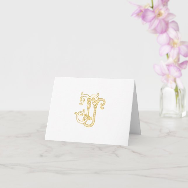 COULEURS MODIFIABLES JJ Monogram JJ Logo Carte pli (Orchidée)