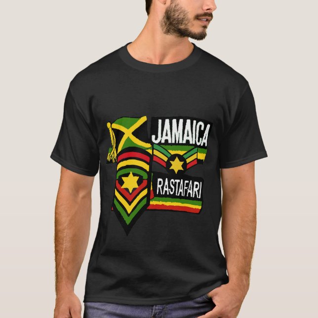 Couleurs noires de Rastafarian de T-shirt de Rasta (Devant)