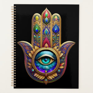 Couleurs Paon Doré Hamsa Saphir Vert Troisième Œil