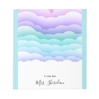 Couleurs pastel, Bloc-notes de professeur Ciel mig
