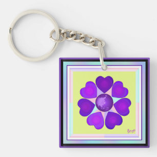 Couleurs pastel & coeurs violets battre