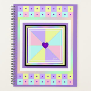 Couleurs pastel & coeurs violets battre