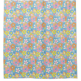 Couleurs Pastel - Rideaux de douche Floraux - Inté