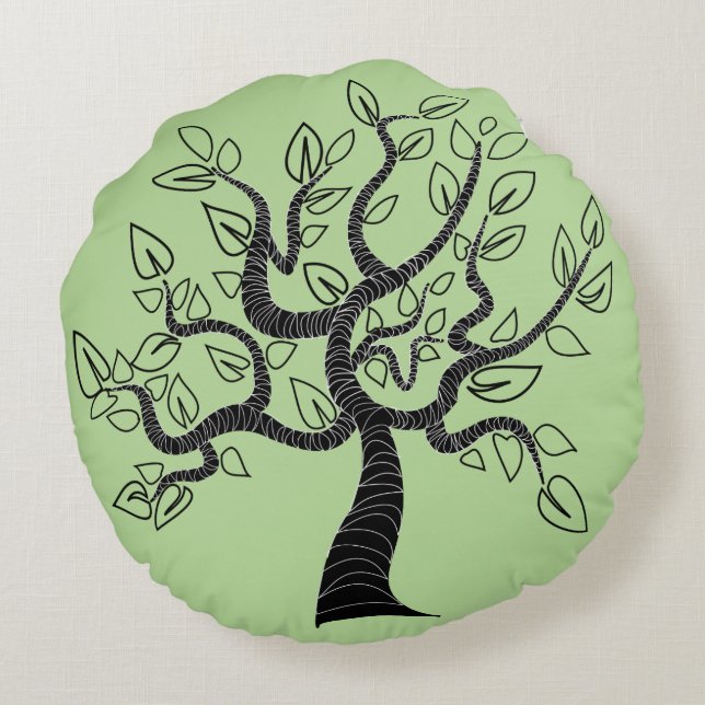 Couleurs personnalisées Coussin arrondi avec arbre (Dos)