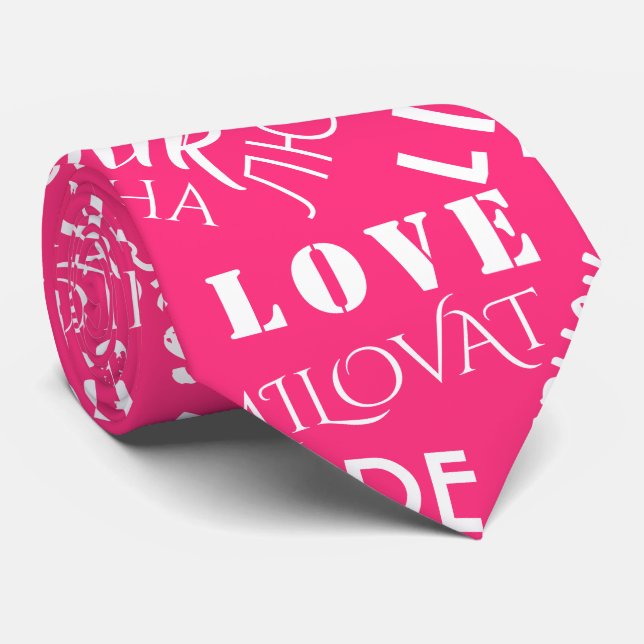 Couleurs personnalisées Cravate - Texte d'amour mu (Roulé)