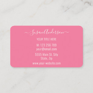 Couleurs personnalisées et Cartes de visite roses
