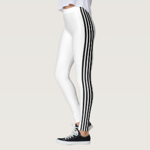 Couleurs personnalisées Grille noire Leggings blan