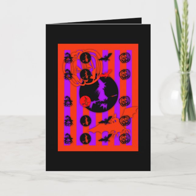 Couleurs Pop Electrique Carte de voeux Halloween (Devant)