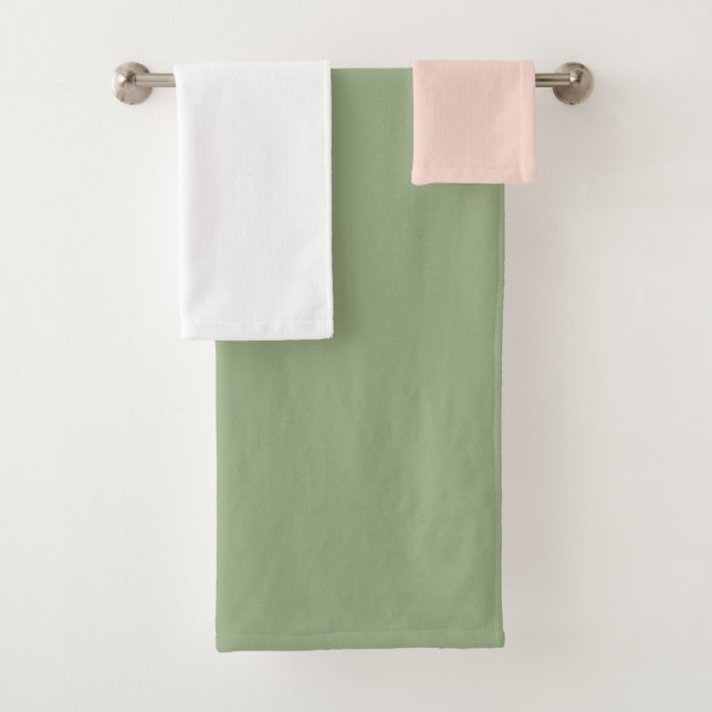 Couleurs solides blanches rose Sage Vert (En situation)