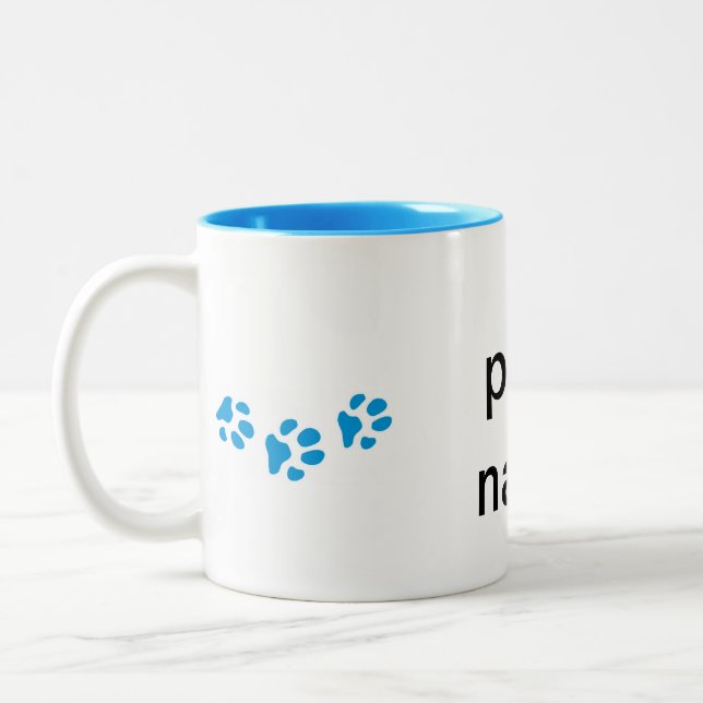 Couleurs tasse personnalisée 2 d'empreinte de patte (Gauche)