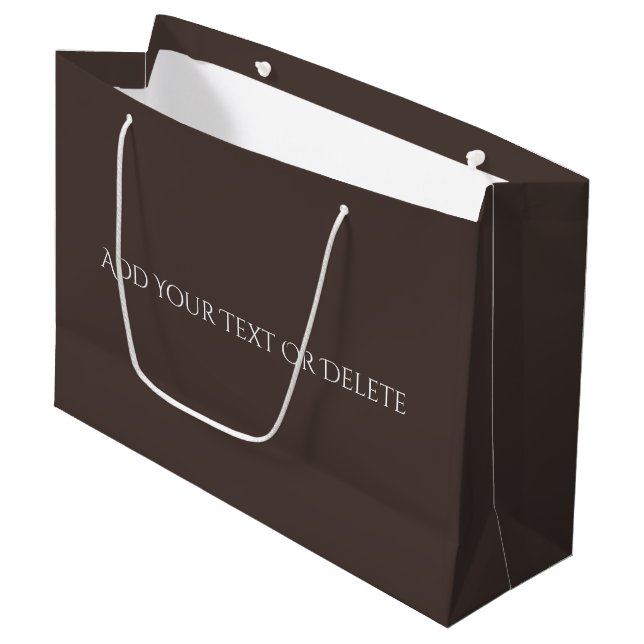 Couleurs tendance - Café Brown Grand Sac cadeau (Devant Angle)