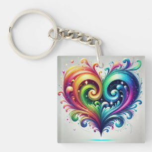 Couleurs vives du coeur arc-en-ciel