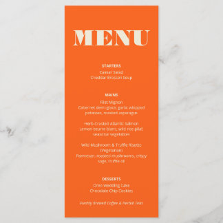 Couleurs vives : Menu