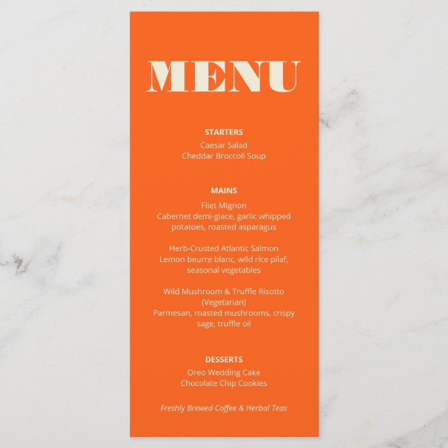 Couleurs vives : Menu (Devant)