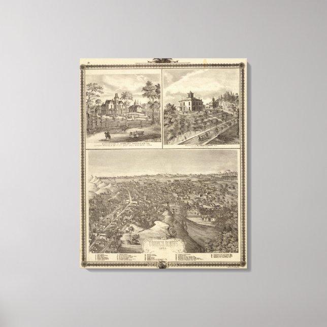 Council Bluffs Leinwanddruck (Vorderseite)