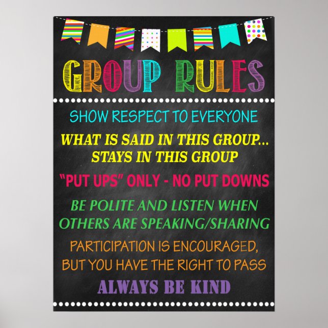 Counseling Group Rules Confidential Poster (Vorne)