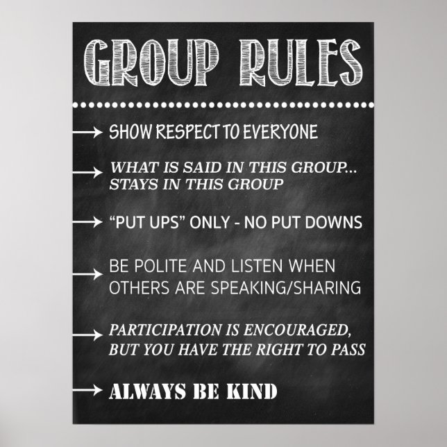 Counseling Group Rules Confidential Poster (Vorne)