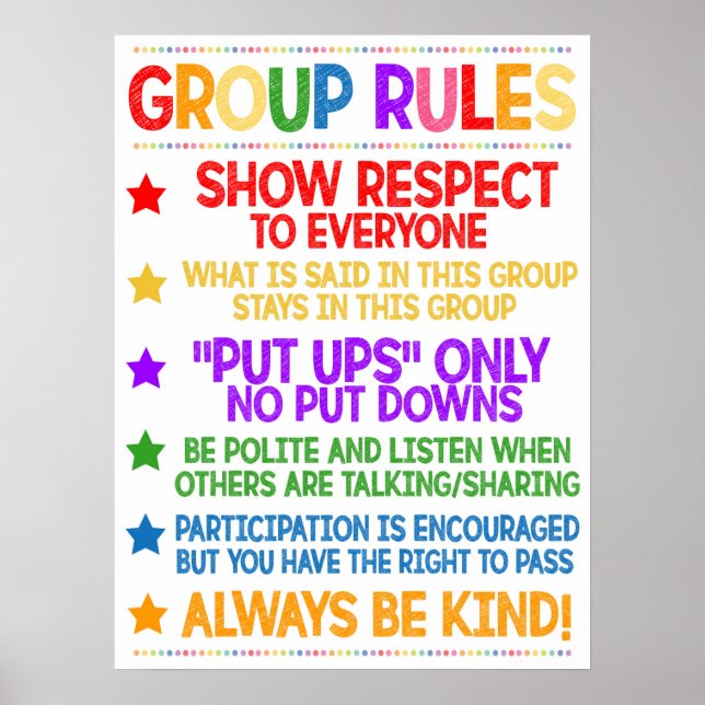 Counseling Group Rules Poster (Vorne)