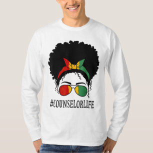 Counselor African Women Messy Bun Black History Mo T-Shirt